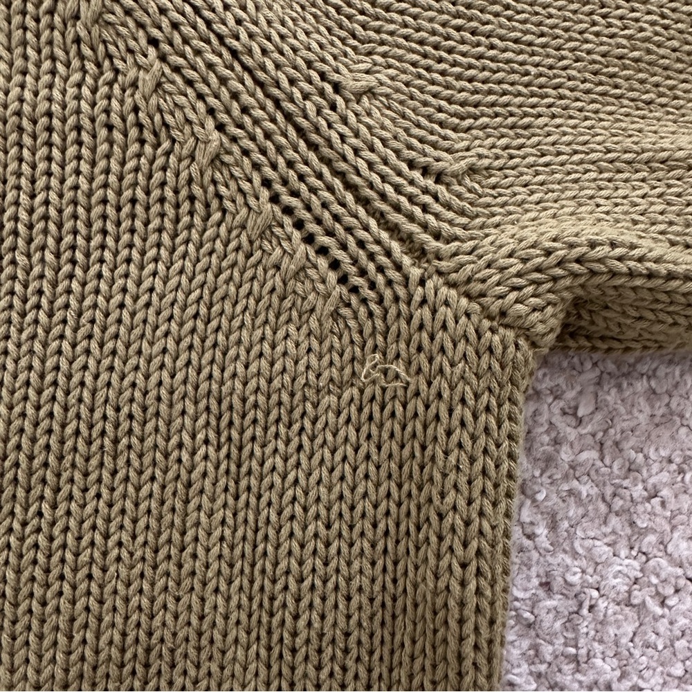 Tradlands Olive Green Cotton Henley Sweater - Picture 4 of 6